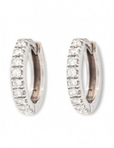 ORECCHINI ORO BIANCO CERCHI DIAMANTI 0,22 CARATI [2eb3913a]