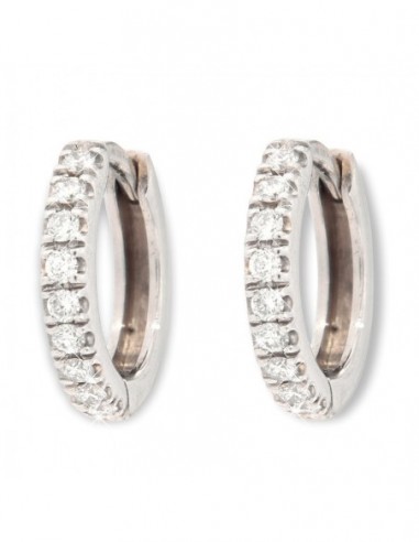 ORECCHINI ORO BIANCO CERCHI DIAMANTI 0,22 CARATI [2eb3913a]