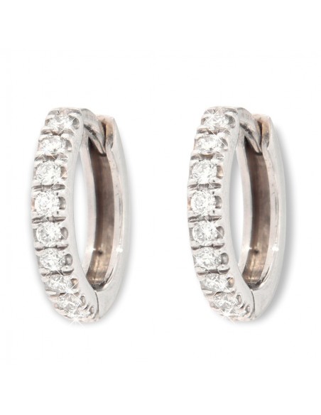 ORECCHINI ORO BIANCO CERCHI DIAMANTI 0,22 CARATI [2eb3913a]