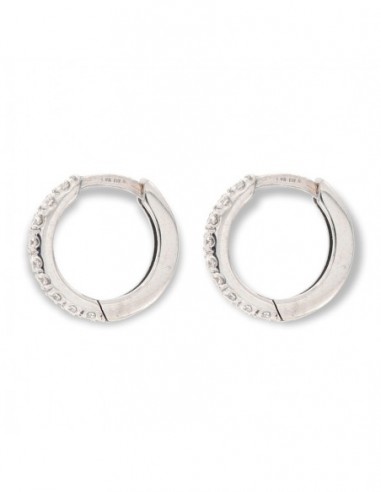 ORECCHINI ORO BIANCO CERCHI DIAMANTI 0,22 CARATI [4a51d246]
