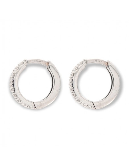 ORECCHINI ORO BIANCO CERCHI DIAMANTI 0,22 CARATI [4a51d246]