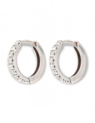 ORECCHINI ORO BIANCO CERCHI DIAMANTI 0,22 CARATI [fd4c1342]