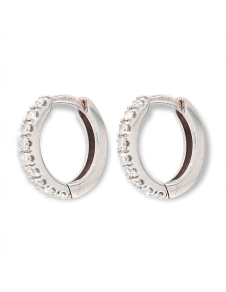 ORECCHINI ORO BIANCO CERCHI DIAMANTI 0,22 CARATI [fd4c1342]