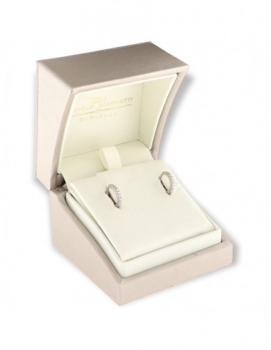 ORECCHINI ORO BIANCO CERCHI DIAMANTI 0,22 CARATI [f81c545c]