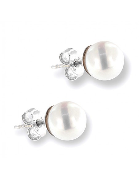 Orecchini Oro Bianco Perla Acqua Salata 6,5MM [23d5b8e1]