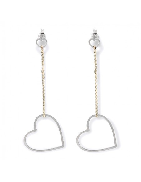 Orecchini Oro Bianco Pendente Forma Di Cuore [c8e9e4ea]