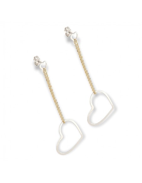 Orecchini Oro Bianco Pendente Forma Di Cuore [0108de38]