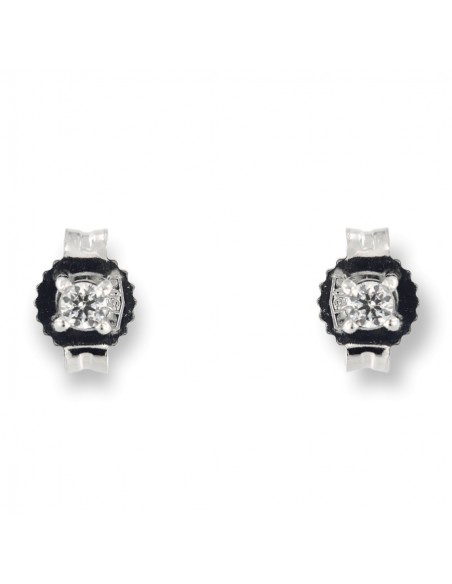 Orecchini Oro Bianco Punto Luce Zirconi 2MM [149fe0f9]