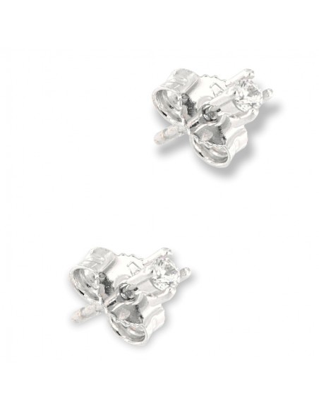 Orecchini Oro Bianco Punto Luce Zirconi 2MM [1dbabc3f]