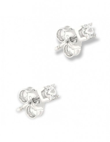 Orecchini Oro Bianco Punto Luce Zirconi 3MM [b0997234]