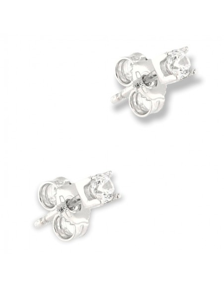 Orecchini Oro Bianco Punto Luce Zirconi 3MM [b0997234]