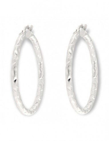 Orecchini Oro Bianco Cerchi Diamantati [758d8d91]