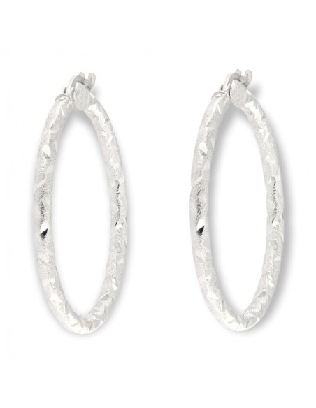 Orecchini Oro Bianco Cerchi Diamantati [758d8d91]