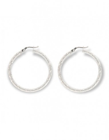 Orecchini Oro Bianco Cerchi Diamantati [61e3185b]