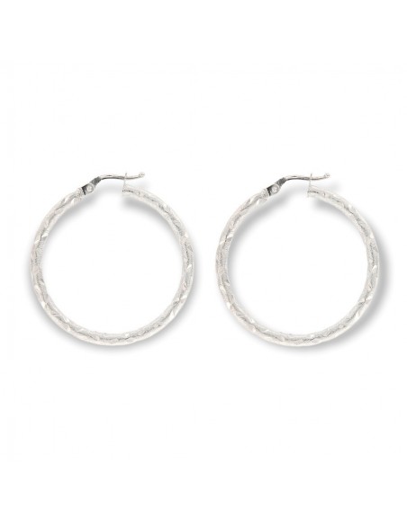 Orecchini Oro Bianco Cerchi Diamantati [61e3185b]