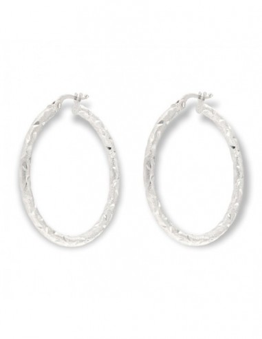 Orecchini Oro Bianco Cerchi Diamantati [d6fed95f]