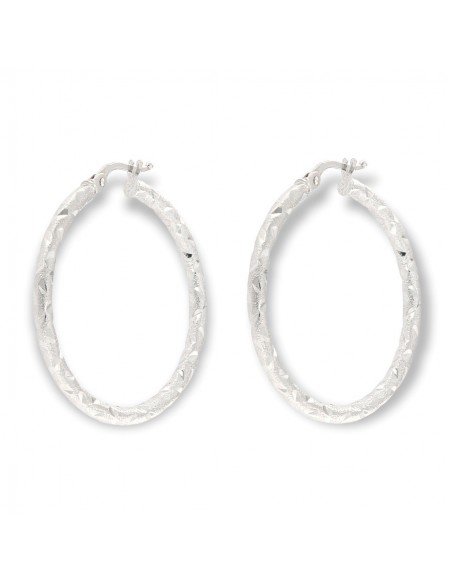 Orecchini Oro Bianco Cerchi Diamantati [d6fed95f]