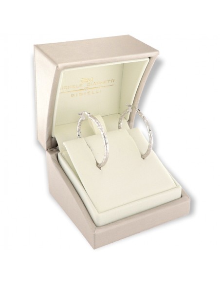 Orecchini Oro Bianco Cerchi Diamantati [d3ae9e41]