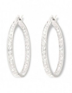 Orecchini Oro Bianco Cerchi Zirconi Bianchi 28,50M [1bb60f98]