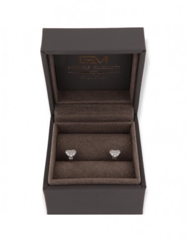Orecchini Oro Bianco Cuori Zirconi Bianchi [5adc5b9b]