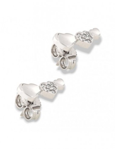 Orecchini Oro Bianco Tre Cuori ZIrconi Bianchi [738f6787]
