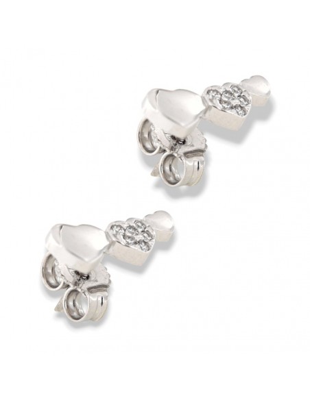 Orecchini Oro Bianco Tre Cuori ZIrconi Bianchi [738f6787]