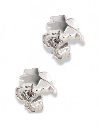 Orecchini Oro Bianco Quadrifoglio 3D [5900718d]