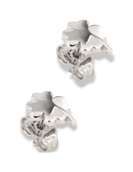 Orecchini Oro Bianco Quadrifoglio 3D [5900718d]