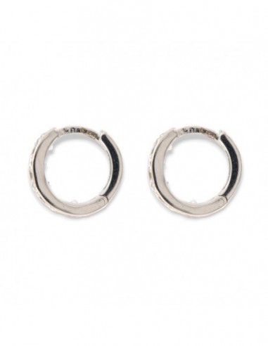 Orecchini Oro Bianco Cerchi 5 Zirconi Bianchi 10MM [16285498]