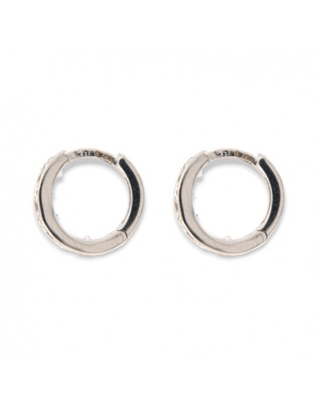 Orecchini Oro Bianco Cerchi 5 Zirconi Bianchi 10MM [16285498]