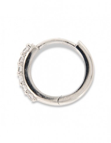 Orecchino Oro Bianco Cerchio 6 Zirconi Bianchi 12M [9fdd3d9a]