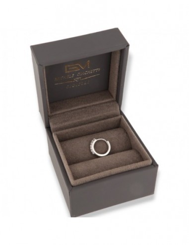 Orecchino Oro Bianco Cerchio 6 Zirconi Bianchi 12M [2d90bb80]