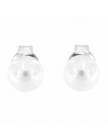 Orecchini Oro Bianco Perla Acqua Dolce 5MM [e2c8807c]
