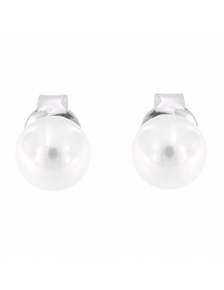 Orecchini Oro Bianco Perla Acqua Dolce 5MM [e2c8807c]