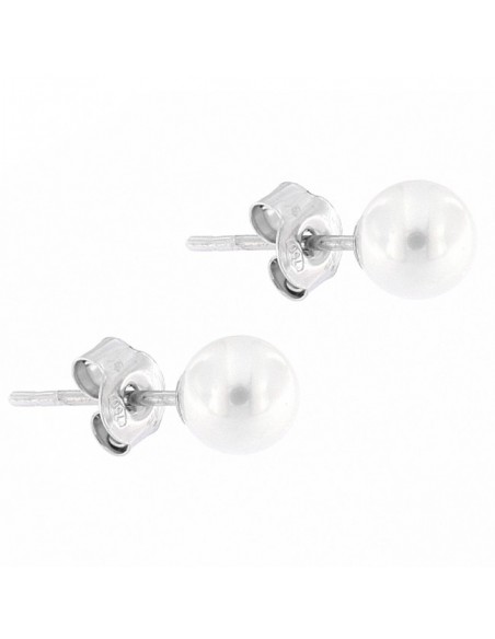 Orecchini Oro Bianco Perla Acqua Dolce 5MM [67445ed1]