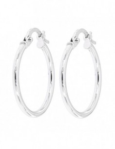 Orecchini Oro Bianco Cerchi Lisci Dia.17,70MM [b6306d0f]