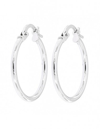 Orecchini Oro Bianco Cerchi Lisci Dia.17,70MM [b6306d0f]