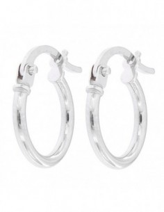 Orecchini Oro Bianco Cerchi Lisci Dia.11,16MM [ef32c0e4]