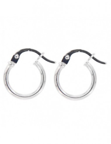 Orecchini Oro Bianco Cerchi Lisci Dia.11,16MM [361483e9]