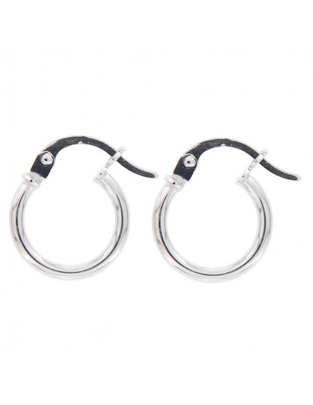 Orecchini Oro Bianco Cerchi Lisci Dia.11,16MM [361483e9]