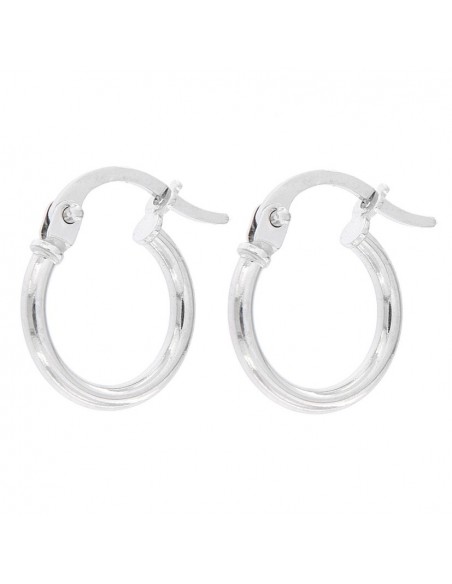 Orecchini Oro Bianco Cerchi Lisci Dia.11,16MM [810942ed]