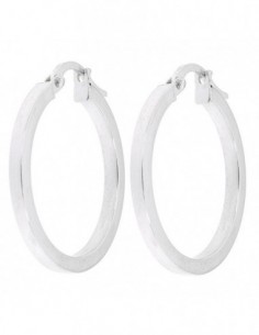 Orecchini Oro Bianco Cerchi Squadrati Dia.22,73MM [66c7a9e6]