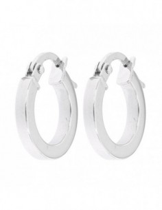 Orecchini Oro Bianco Cerchi Squadrati DIa.12,25MM [742c7ae2]
