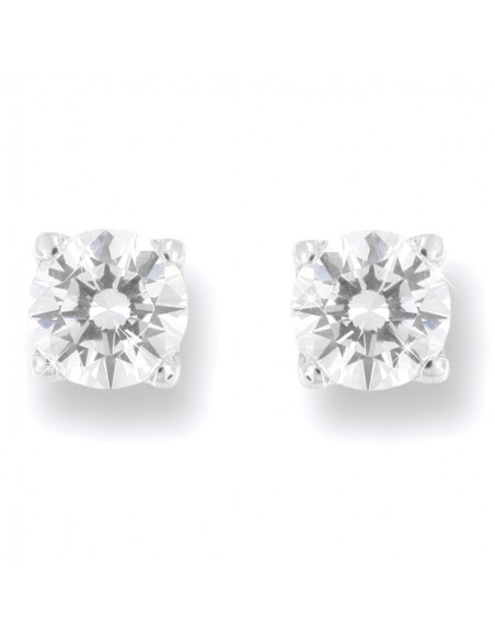 Orecchini Oro Bianco Punto Luce Zircone 6MM [7d5fdb04]