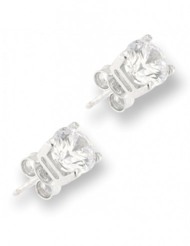 Orecchini Oro Bianco Punto Luce Zircone 6MM [2aa6e1ee]
