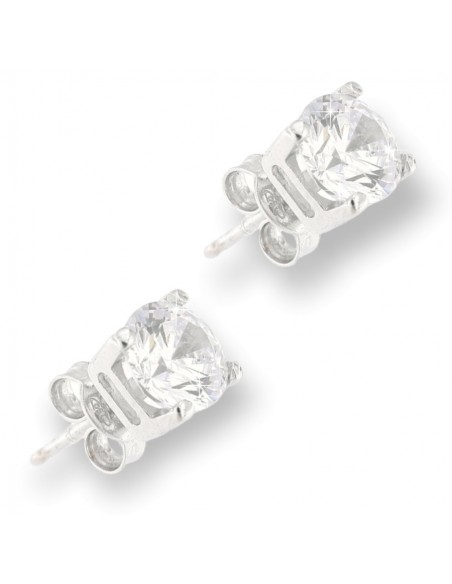 Orecchini Oro Bianco Punto Luce Zircone 6MM [2aa6e1ee]