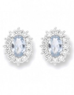 Orecchini Oro Bianco Principessa Azzurra 6x4MM [19c4d731]