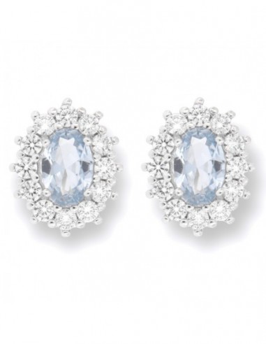 Orecchini Oro Bianco Principessa Azzurra 6x4MM [19c4d731]