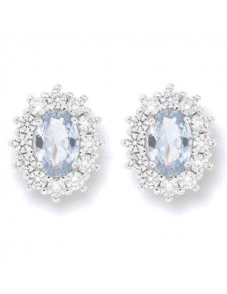 Orecchini Oro Bianco Principessa Azzurra 6x4MM [19c4d731]