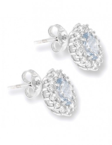 Orecchini Oro Bianco Principessa Azzurra 6x4MM [0e7046e7]
